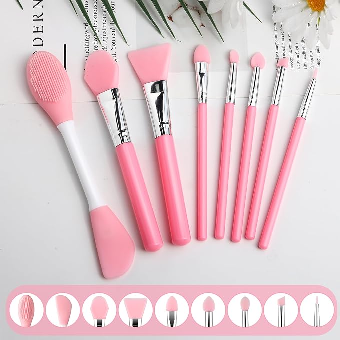 8Pcs Silicone Face Mask Brush Set, Double-Sided Silicone Face Scrubber - Image 8