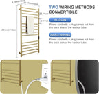 Gold Wall Mounted Heated Towel Rack, Timer & Temperature Control Electric Towel - Image 6