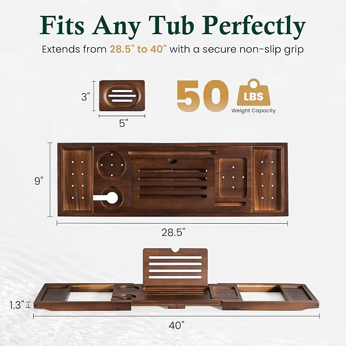 Teak Bathtub Tray, Bath Caddy - Image 4