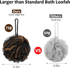 75g/Piece Loofah Bath and Shower Sponge Pouf, Mesh Bath Sponge Exfoliating Body - Image 2