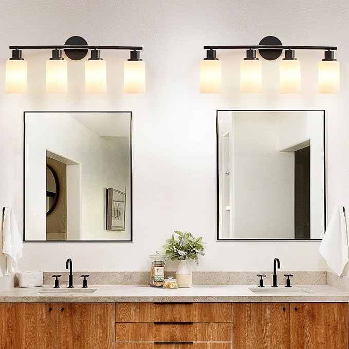 DLLT 4-Light Bathroom Light Fixtures: Black Modern Vanity Lights - Image 5