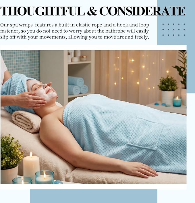 Tigeen Plus Size Towel Wrap for Women Spa Robe Set - Image 6