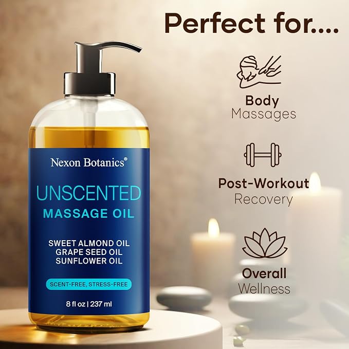 Unscented Massage Oil for Massage Therapy 8 fl oz - Image 5