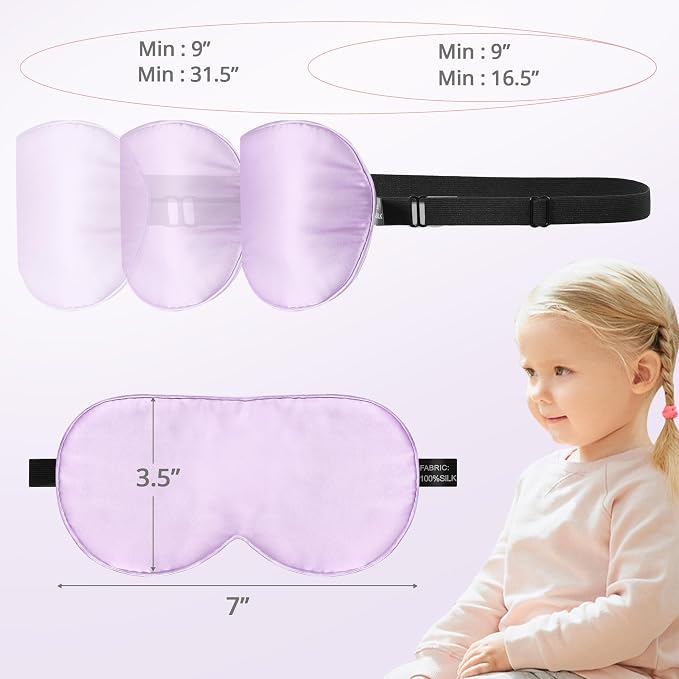 Kids Sleep Mask Eye Cover, 100% Real Natural Pure Silk Eye Mask - Image 6