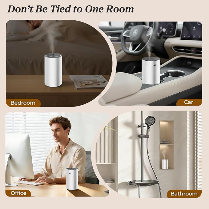 URPOWER Waterless Essential Oil Diffuser: No Water Needed Battery Operated - Image 6