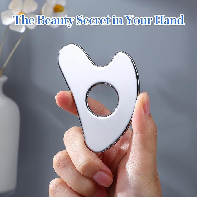 rosenice Gua Sha Facial Tool for Face Skincare Stainless Steel Gua Sha Board - Image 5