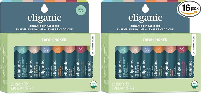 Cliganic Organic Lip Balm Set by Cliganic