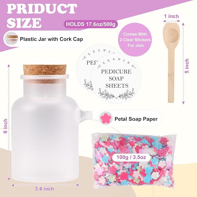 DOSTATNI Pedicure Soap Flowers Pedicure Foot Spa Tablets 10 Oz Plastic Bath - Image 2