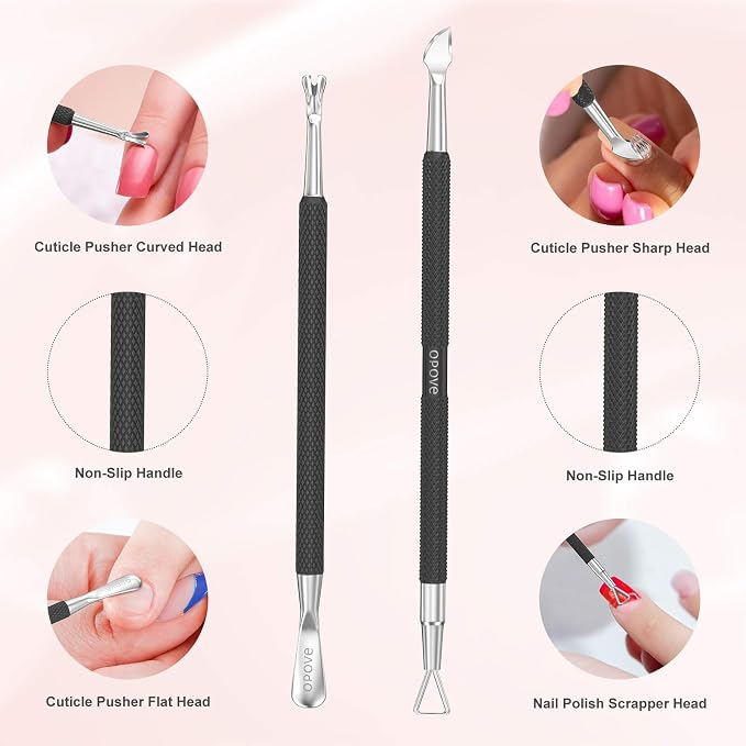 Cuticle Pusher Nail Polish Remover Stainless Steel Manicure Tool Set Gel Nail - Image 5