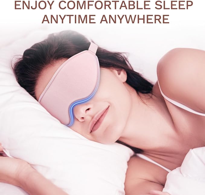 FlyCoco 99% Fully Block Out Light Eye Sleep Mask, 3D Deep Contoured Eyes Cover - Image 7