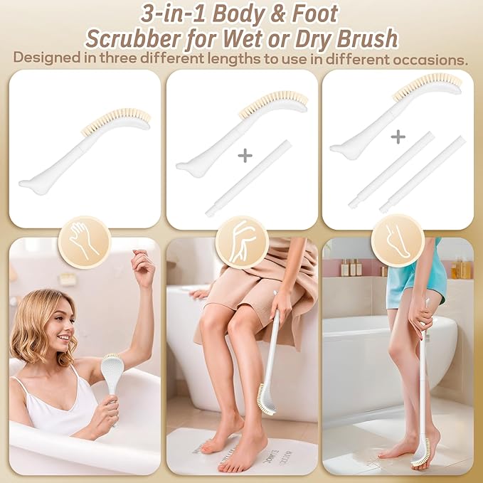 New Foot Brush & Foot File Set, 3-in-1 Foot Scrubber in Shower, - Image 3