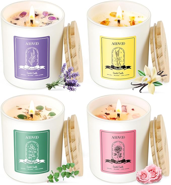 AOOVOO Rose/Vanilla/Eucalyptus/Lavender Scented Candles by AOOVOO