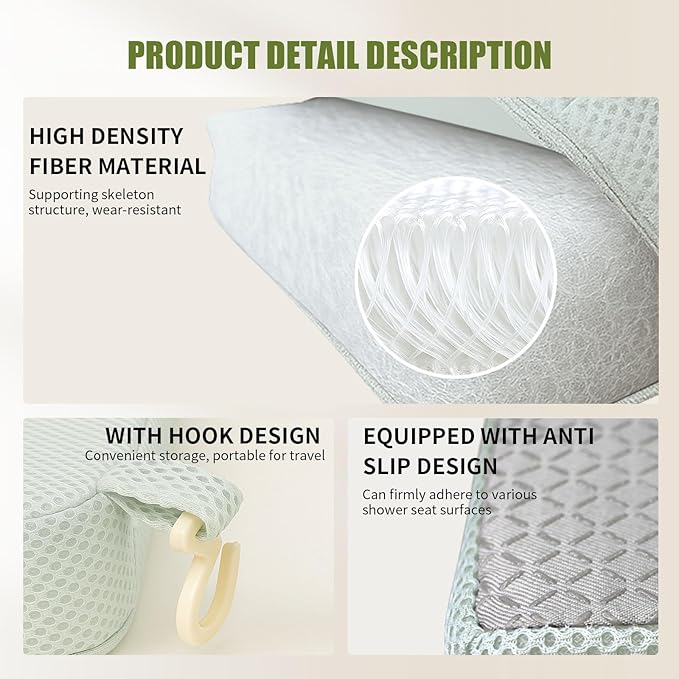 Shower Seat Cushion, Thickened Shower Chair Cushion 4D Air Fiber Material - Image 5