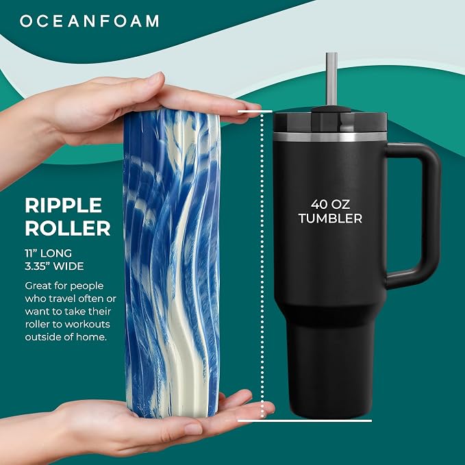 Oceanfoam Ripple Travel Foam Roller Firm Mini Foam Roller - Image 2
