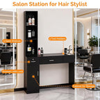 OmySalon Salon Stations for Hair Stylist, Locking Barber Station Organizer - Image 3