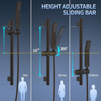 SR SUN RISE 12 Inch Oil Rubbed Bronze Shower Faucet Set, Wall-Mount Adjustable - Image 4