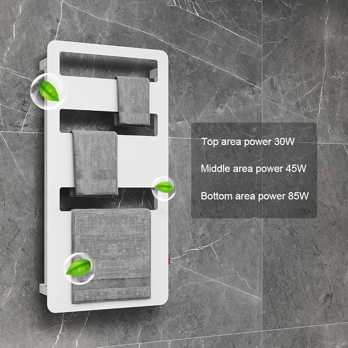 Heated Towel Rack for Bathroom, Towel Warmer Wall Mounted, Electric Towel - Image 2
