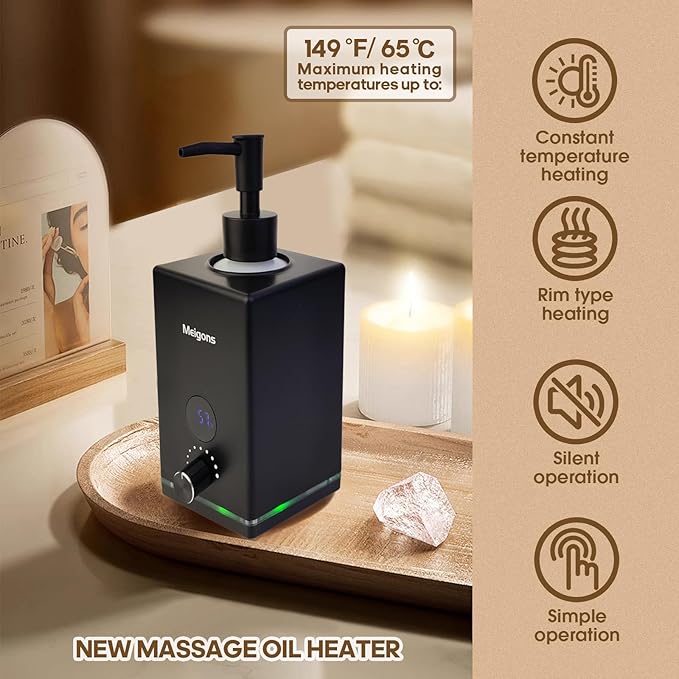 Oil Warmer for Massage, Massage Oil Warmer, Body Oils Heater for Spa, - Image 2