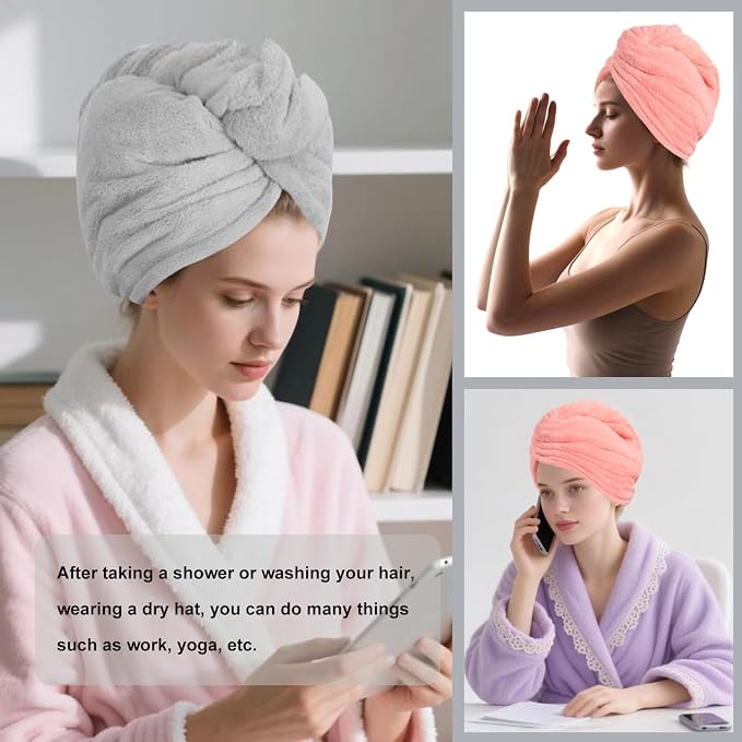 Microfiber Hair Drying Towel Wrap - Image 4