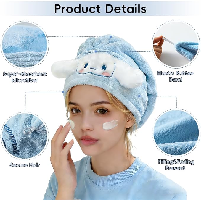 Cute Dog Microfiber Hair Towel Wrap, Single Pack Hair Quick Dry Towel - Image 3