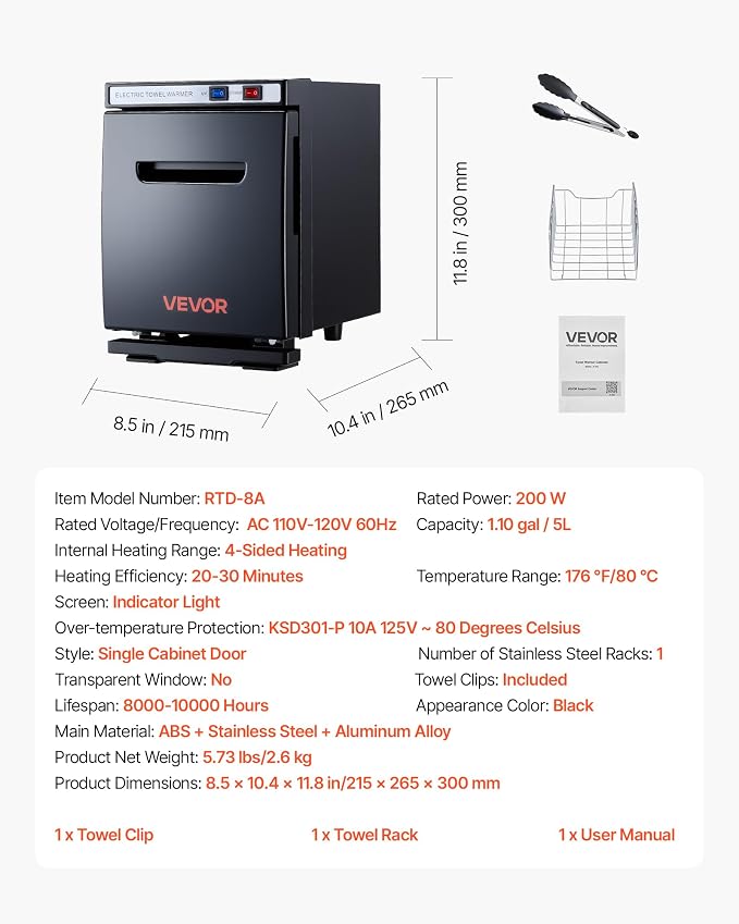 VEVOR Hot Towel Warmer, 5L Small Towel Warmer Cabinet - Image 7