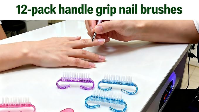 12-Pack Handle Grip Nail Brush, Fingernail Scrub Cleaning Brushes - Image 3