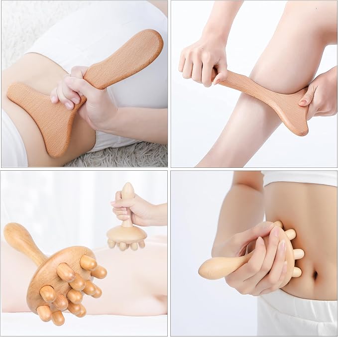 Komogir Wood Therapy Massage Tools 5-in-1 Lymphatic Drainage Massager - Image 5