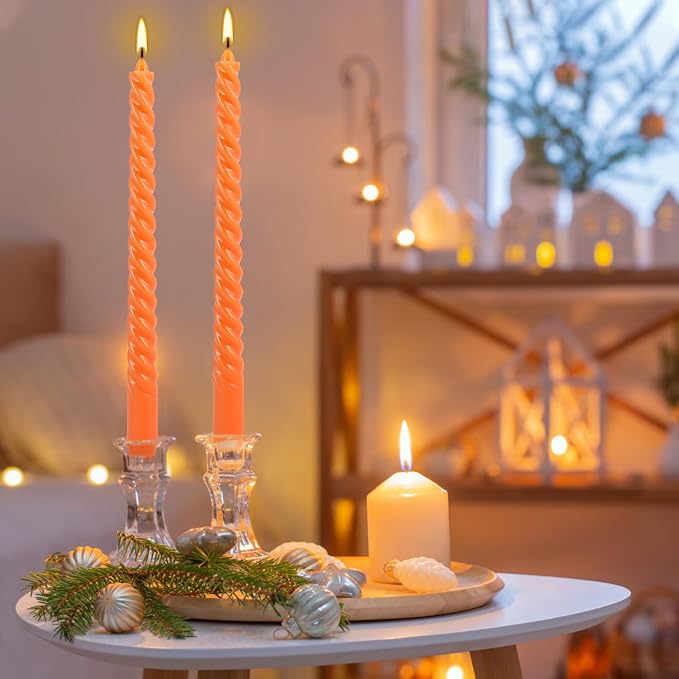 WPONSZU 12 Pack 10 Inch Spiral Taper Candle Set, Unscented Dripless Candlesticks - Image 4