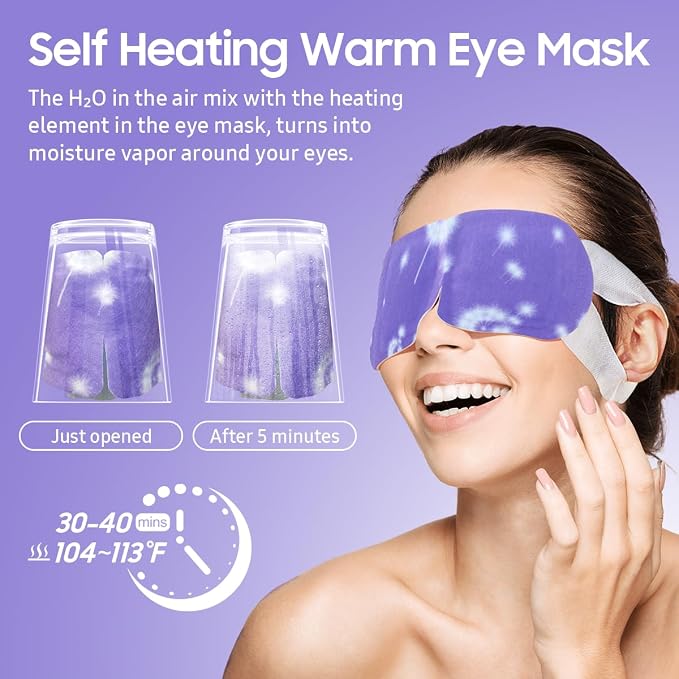 BeHoomi 20Packs Steam Eye Mask, Heated Eye Mask Warm Compress - Image 5