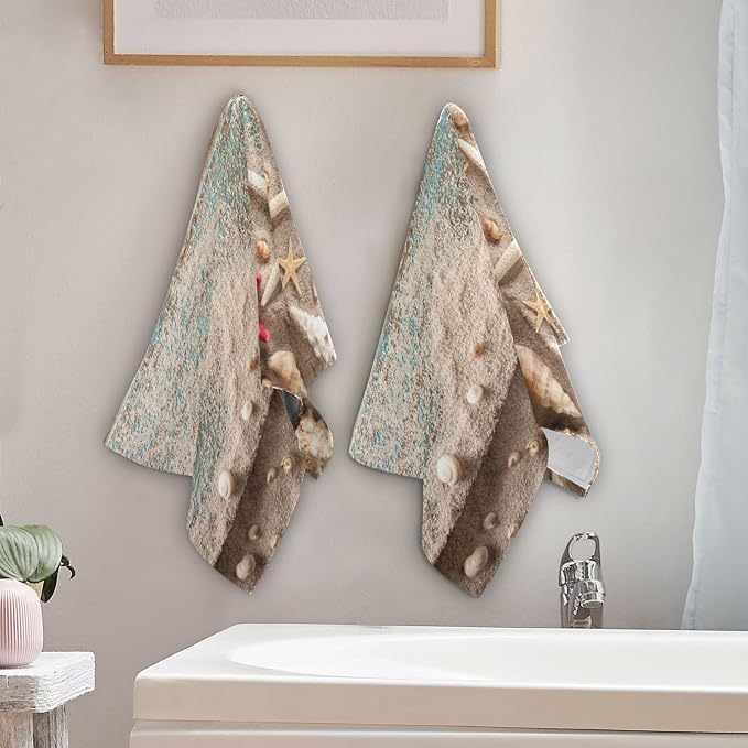 Nautical Seashell Starfish Hand Towels - Image 3