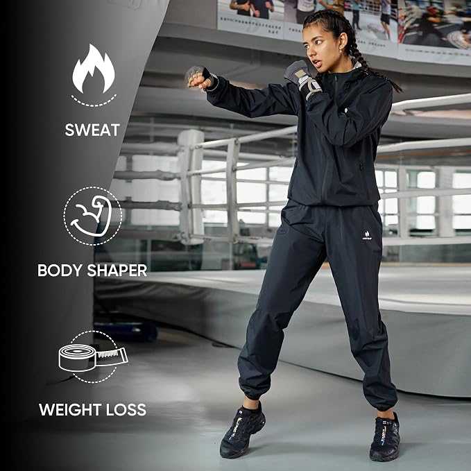 HOTSUIT Sauna Suit Women Machine Washable Sweat Sauna Jacket Pants Anti Rip - Image 5