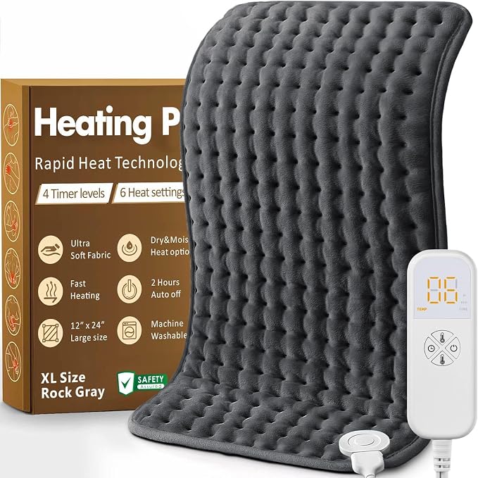Christmas Gifts Heating Pad for Back, Shoulder Pain & Cramps Relief, Electric by Glamigee