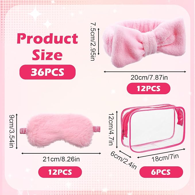 36 Pcs Spa Headband for Women, Makeup Cosmetic Headband for Women 12 Spa - Image 2