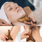 Honbay 2PCS Reflexology Tools Wood Body Massager Triangle Gua Sha Board - Image 5
