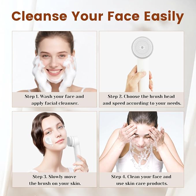 Facial Cleansing Brush, Electric Face Scrubber - Image 9