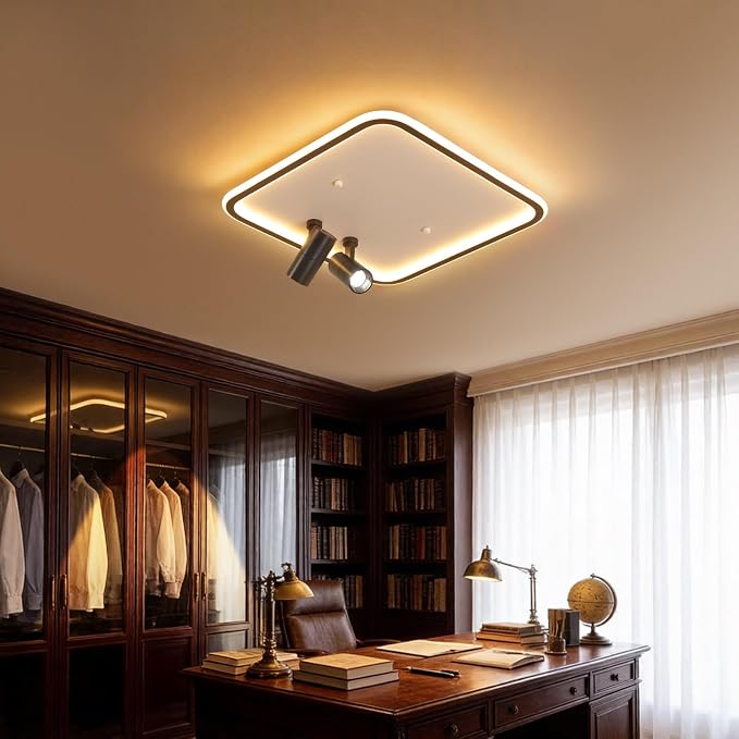 Shine LUEST Modern Square LED Flush Mount Ceiling Light Fixture, 2 Adjustable - Image 2