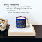 Calyan Wax Co. Indigo & Yuzu 3 Wick Scented Candle - Image 7