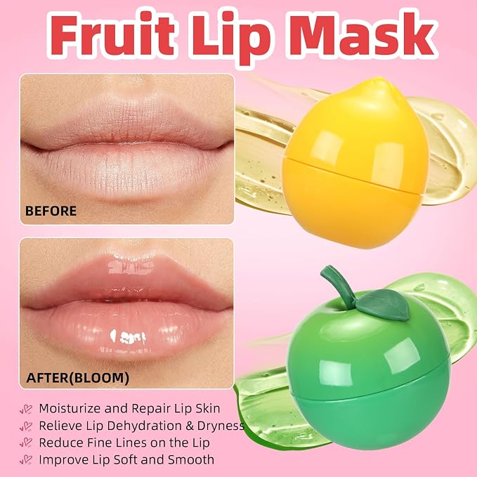 8 PCS Bee Lip Balm Lip Mask Fruit Pot - Image 2