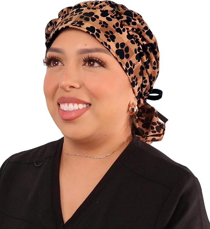 Sparkling EARTH Banded Bouffant Surgical Scrub Ponytail Working Caps and by SparklingEARTH