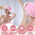 18 Pcs Hair Drying Caps with Cute Bow Fast Drying Soft and Absorbent Wet Hair - Image 5