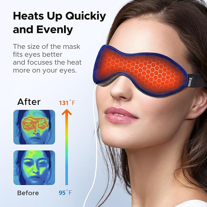 Ezona Heated Eye Mask, Warm Eye Compress Mask - Image 4