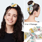 Scrub Caps Women Ponytail Cute Pink and White Leaves Caps Bouffant Working Hat - Image 5
