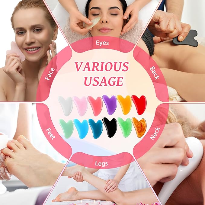 120 Pcs Gua Sha Facial Tools Bulk Resin Gua Sha Massage Tool Heart Shaped - Image 7