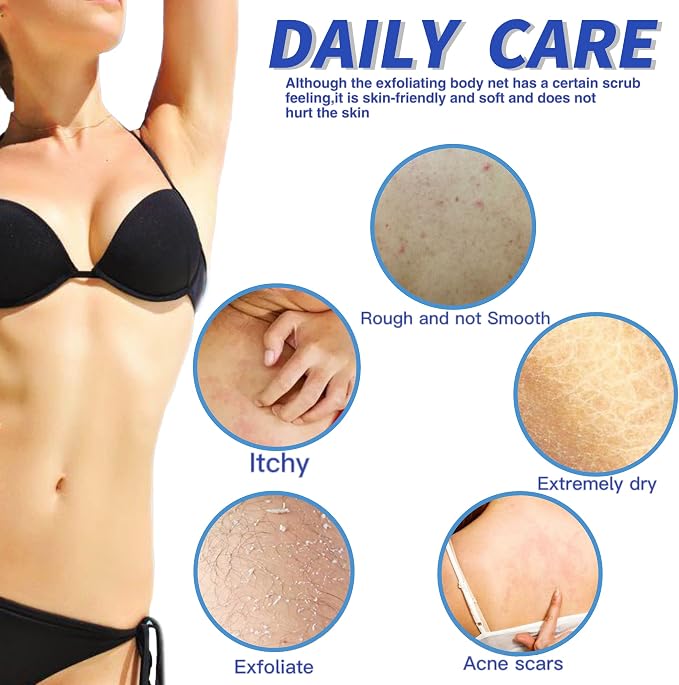 African Exfoliating Net, 4 Pieces African Net Sponge, Nylon African Bath Sponge - Image 5