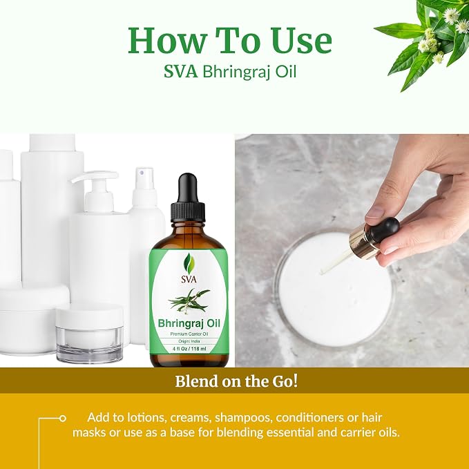 SVA Bhringraj Premium Carrier Oil 4oz - Image 6