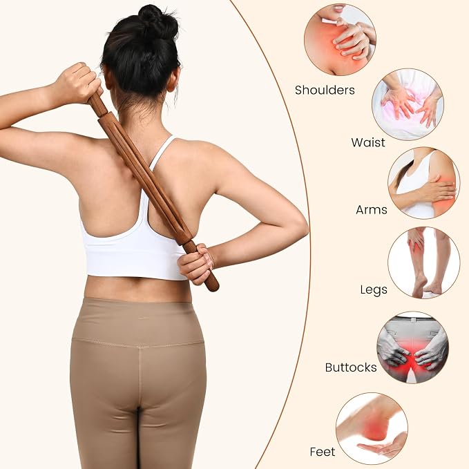 Guasha Wood Massage Stick Tools Wooden Therapy Scraping Lymphatic Drainage - Image 5