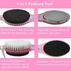 Foot File Callus Remover 4-in-1, Scrubber Brush, Foot Rasp and Sand Paper - Image 2