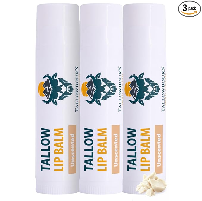Moisturizing Tallow Lip Balm – Grass-Fed Beef Tallow by TALLOWBOURN