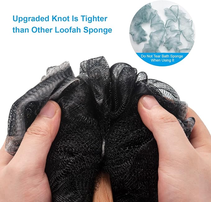 AmazerBath Shower Sponge Loofah Back Scrubber, PE Soft Mesh Loofah Body Scrubber - Image 2