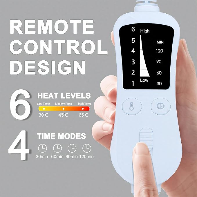 Extra Large Heating Pad, Relieves Back Pain, 6 Quick Heat Settings（86°F-149°F） - Image 5